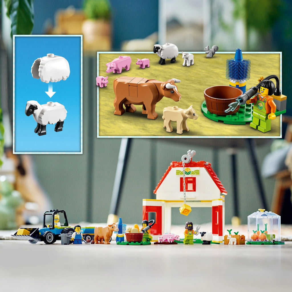 Barn & Farm Animals Playset with Tractor and Trailer E87841