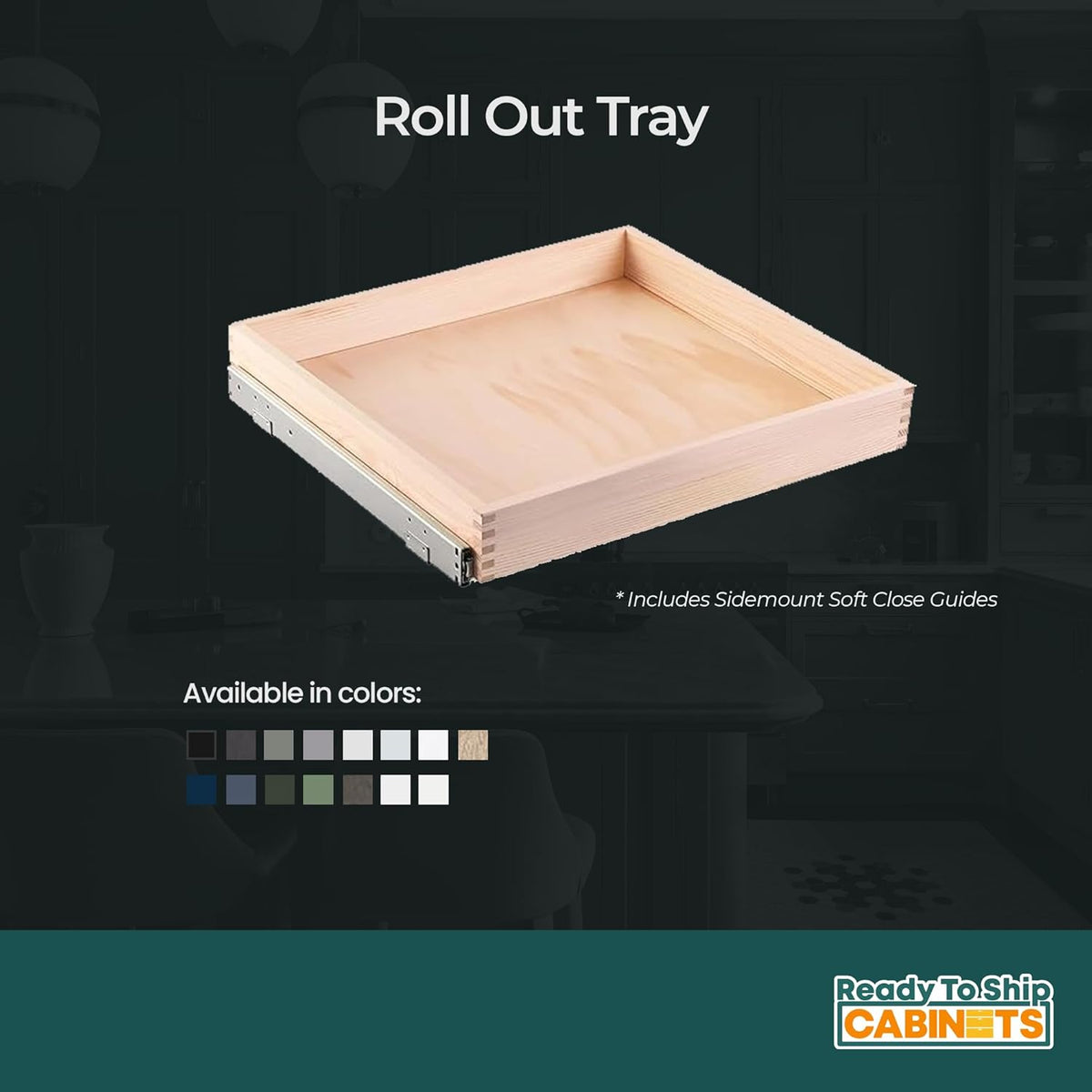 21W x 4H inch White Roll Out Tray with Soft Close Y833