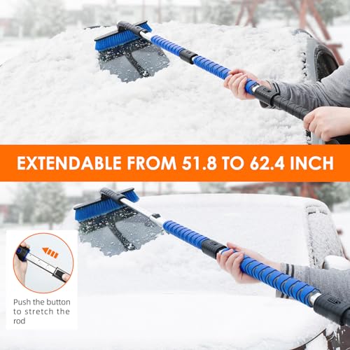 47.2" Ice Scraper with Extendable Snow Brush and Foam Grip Z807311