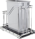 Metal Single Trashcan Polished Chrome R7394