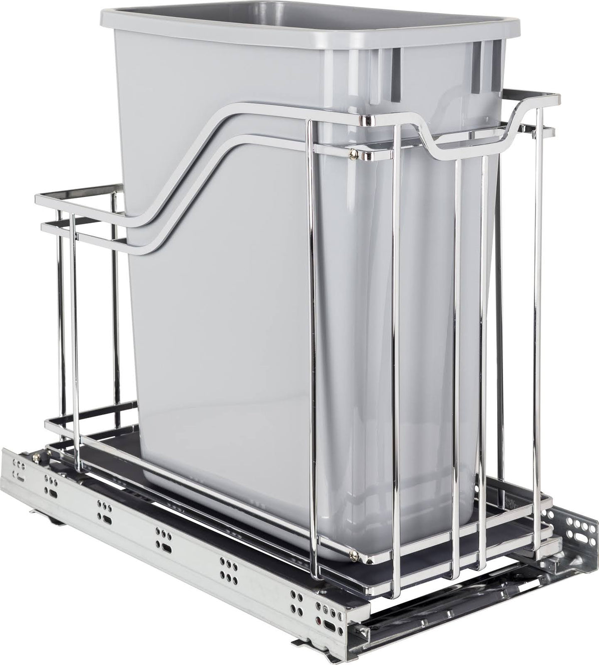 Metal Single Trashcan Polished Chrome R7394