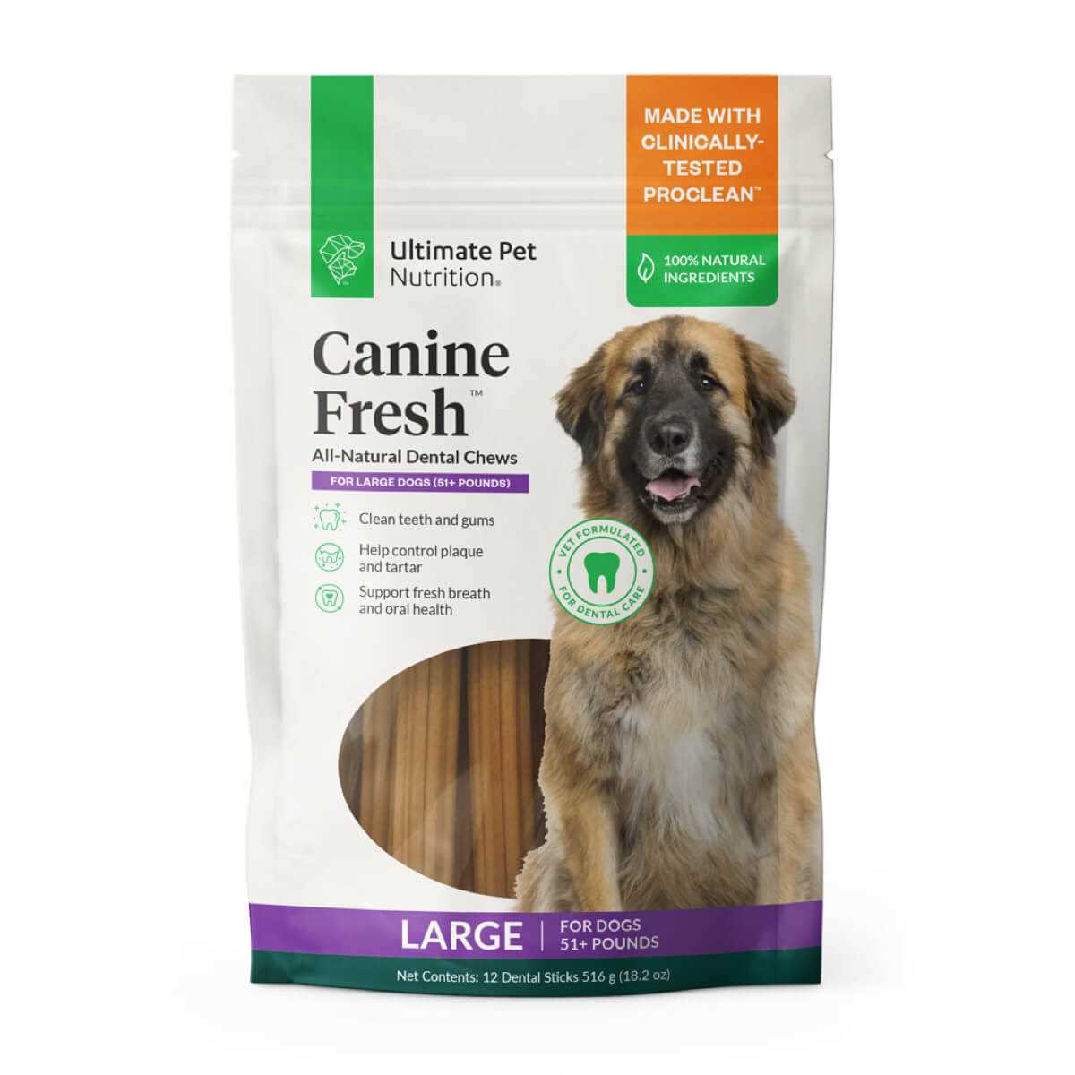 All Natural Canine Fresh Dental Chews Sticks U84897