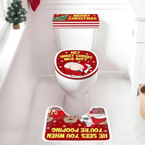 Set of 4 Toilet Seat Cover Sets with Lid Cover Rug Tank Cover B818