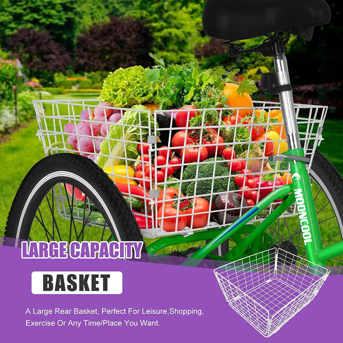 20/24/26 inch 7 Speed Adult Tricycle with Basket L591105
