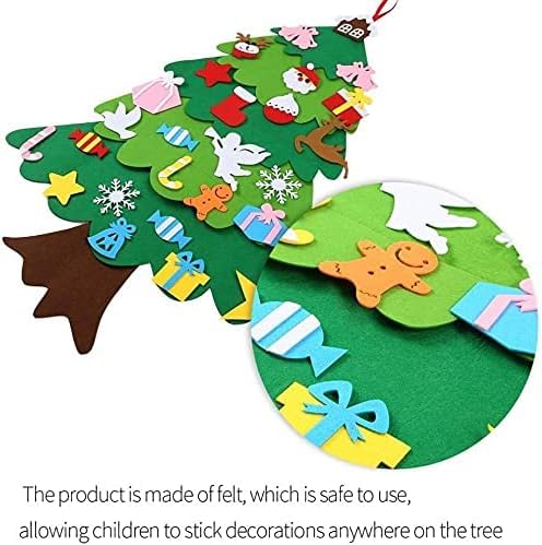 Felt Christmas Tree with 32 Ornaments and LED Lights F870752