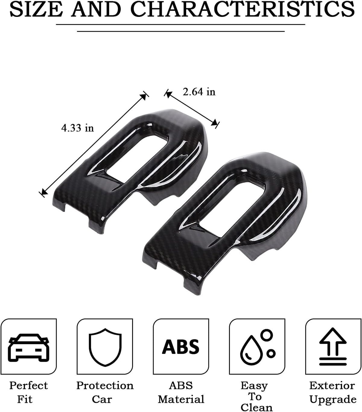 Carbon Fiber Hood Latch Cover Accessories for Jeep Wrangler JL Gladiator JT 2018-2021 (2 PCS) L1511