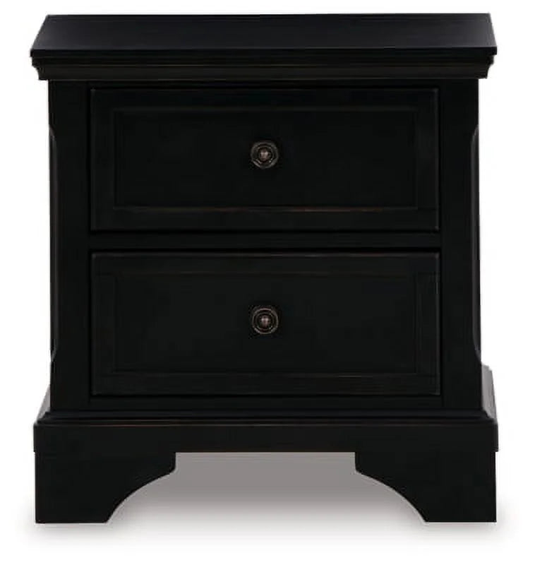 Black 2 Drawer Nightstand P410395