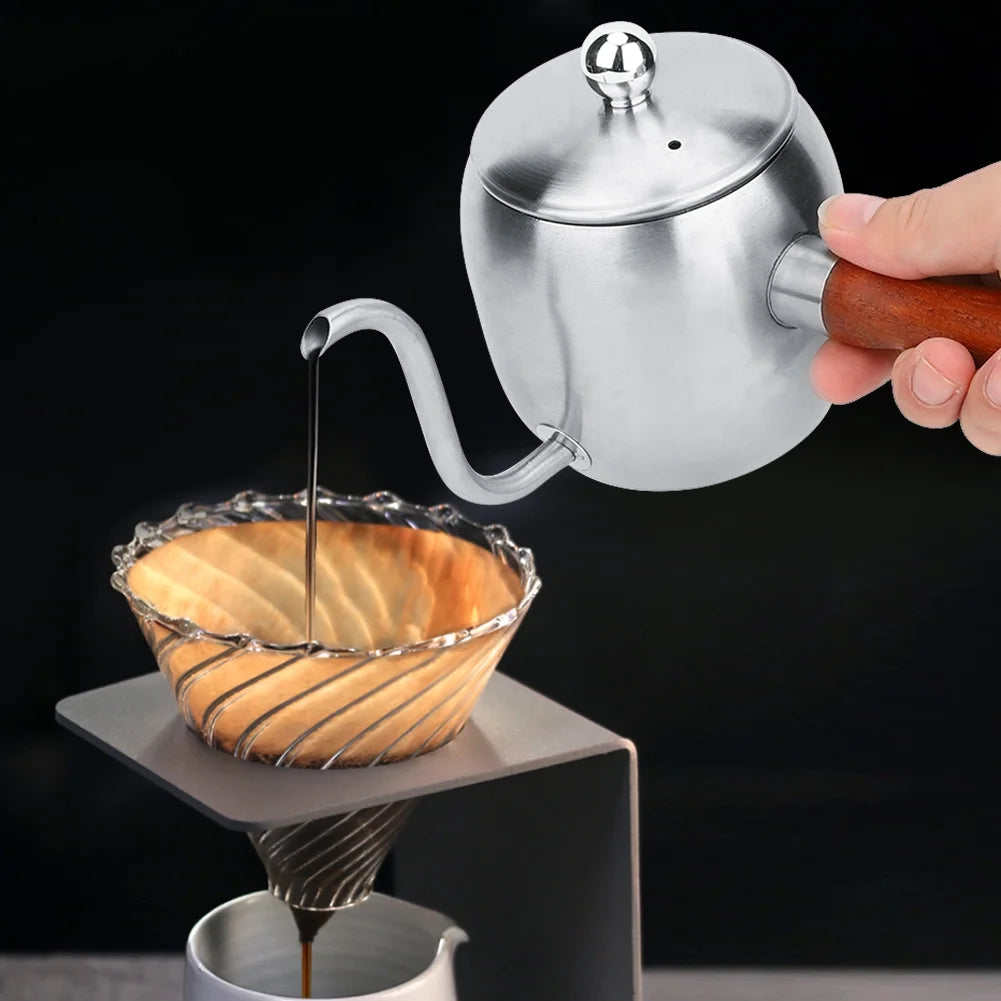 500ml Stainless Steel Coffee Drip Kettle Teapot Long Spout P395119