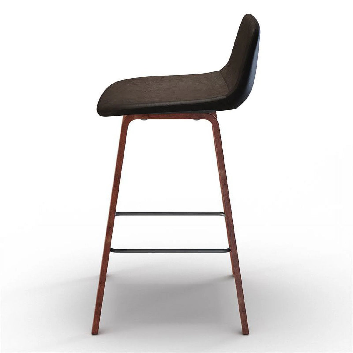 Distressed Brown Faux Leather Counter Stool Set of 2 V246
