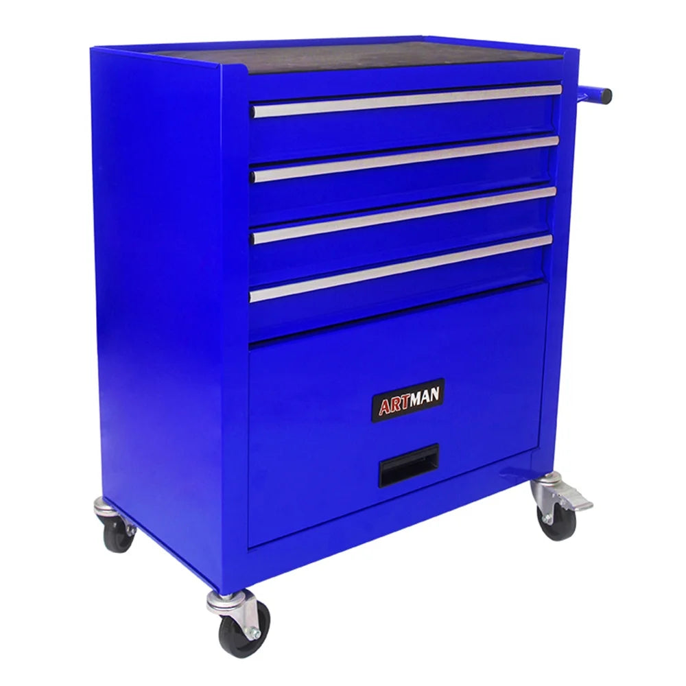 Blue 4 Drawers Rolling Tool Chest Cabinet with Wheels T386