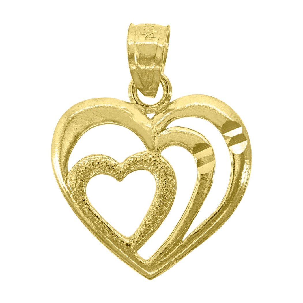 14k White Gold Heart Pendant Necklace Q4163