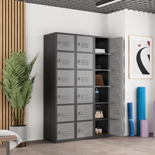 71" Tall Grey Steel Lockable Metal Locker C369543