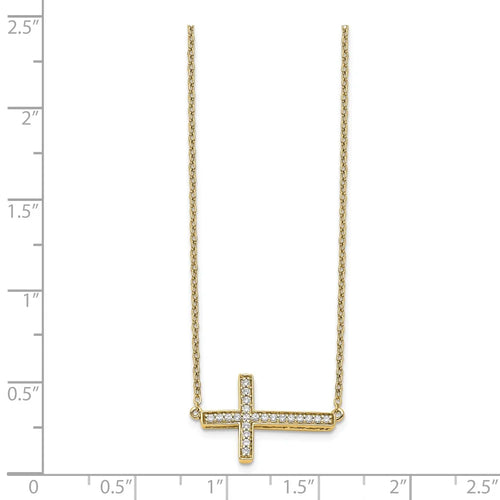 14kt Yellow Gold Diamond Cross Necklace A29487