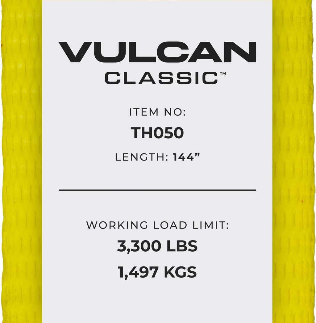 2 Inch x 12 Foot Yellow Loop Car Tie Down Straps S7603