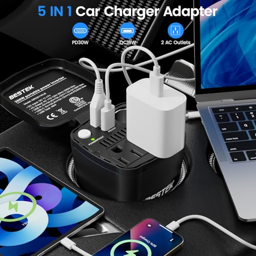 200W Power Inverter, 12V DC to 110V AC Car Plug Adapter Outlet Converter R60145