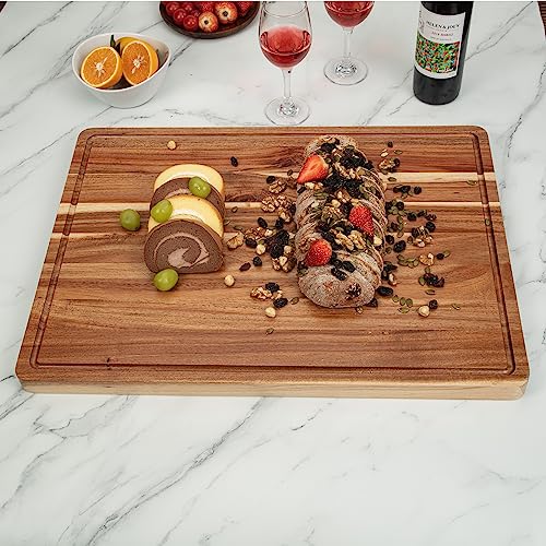 XL Acacia Wood Cutting Board with Juice Groove K909