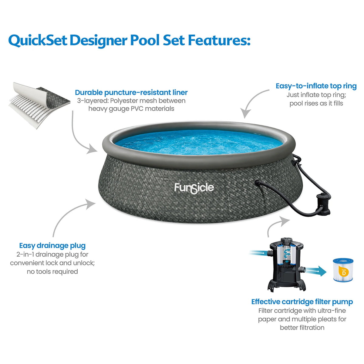 12'x36 QuickSet Ring Top Swimming Pool X339