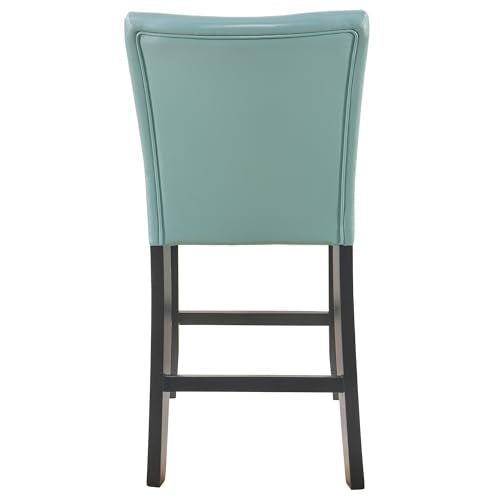 Red Faux Leather 25" Counter Height Bar Stools Set of 2 I609785
