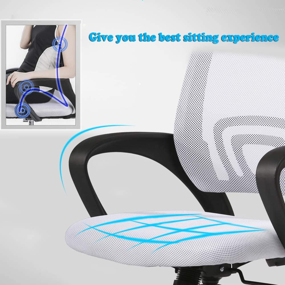 White Mesh Ergonomic Office Chair D77691