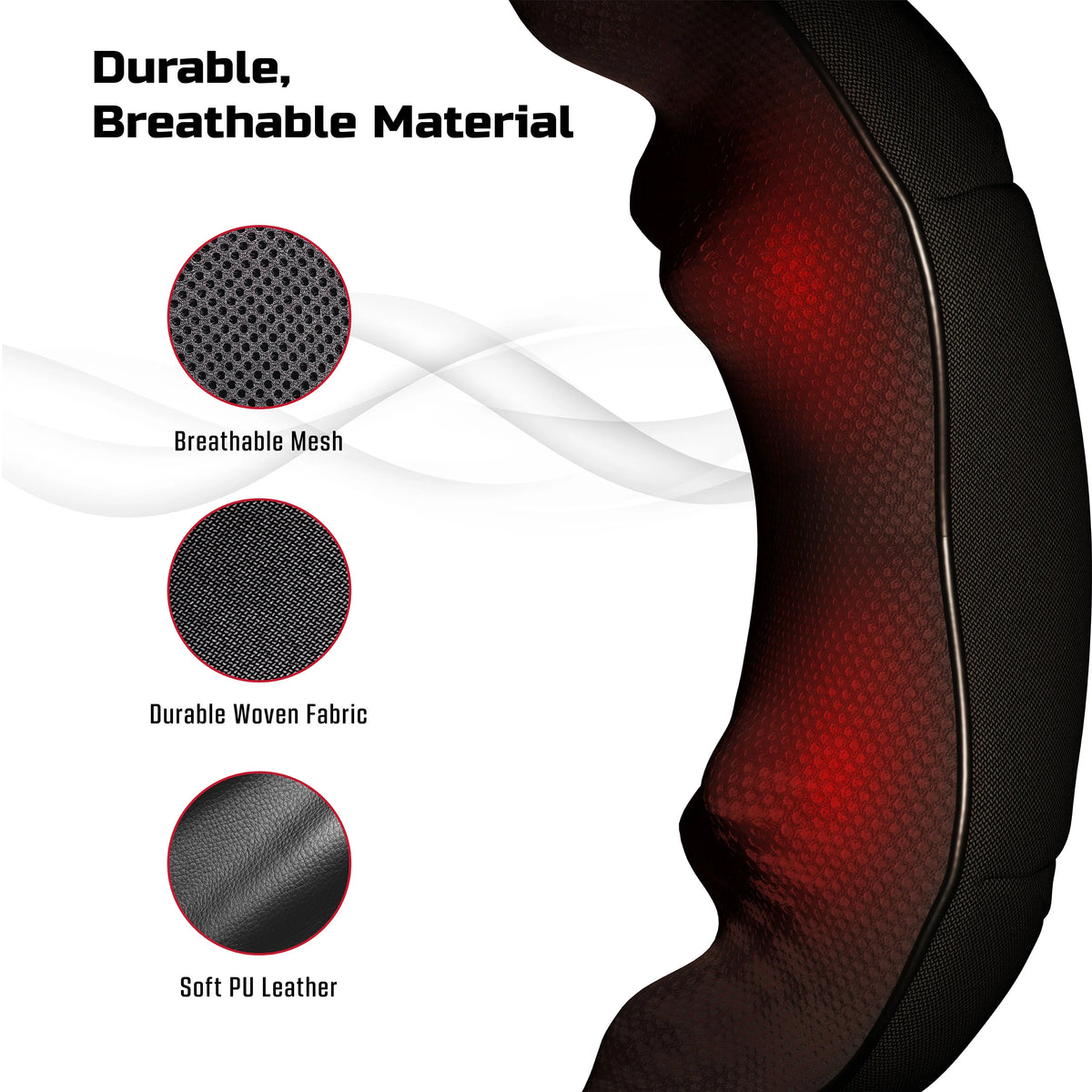 Cordless 3D Shiatsu Neck and Back Massager with Heat W806