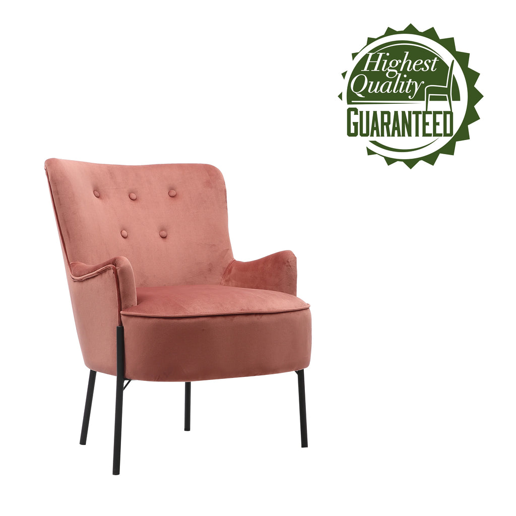 Tufted Fabric Accent Chair with Iron Legs H5520