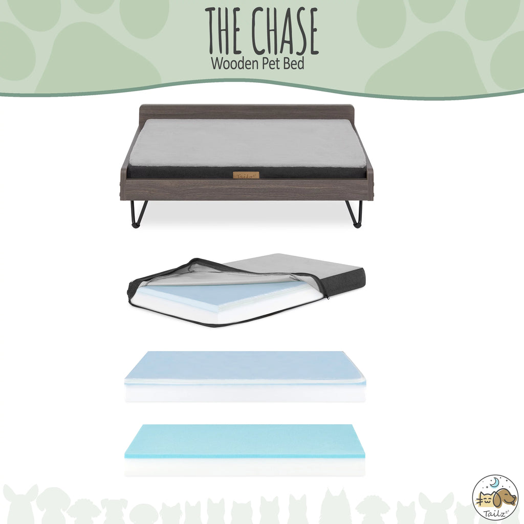 Wooden Pet Bed with Mattress Z95311