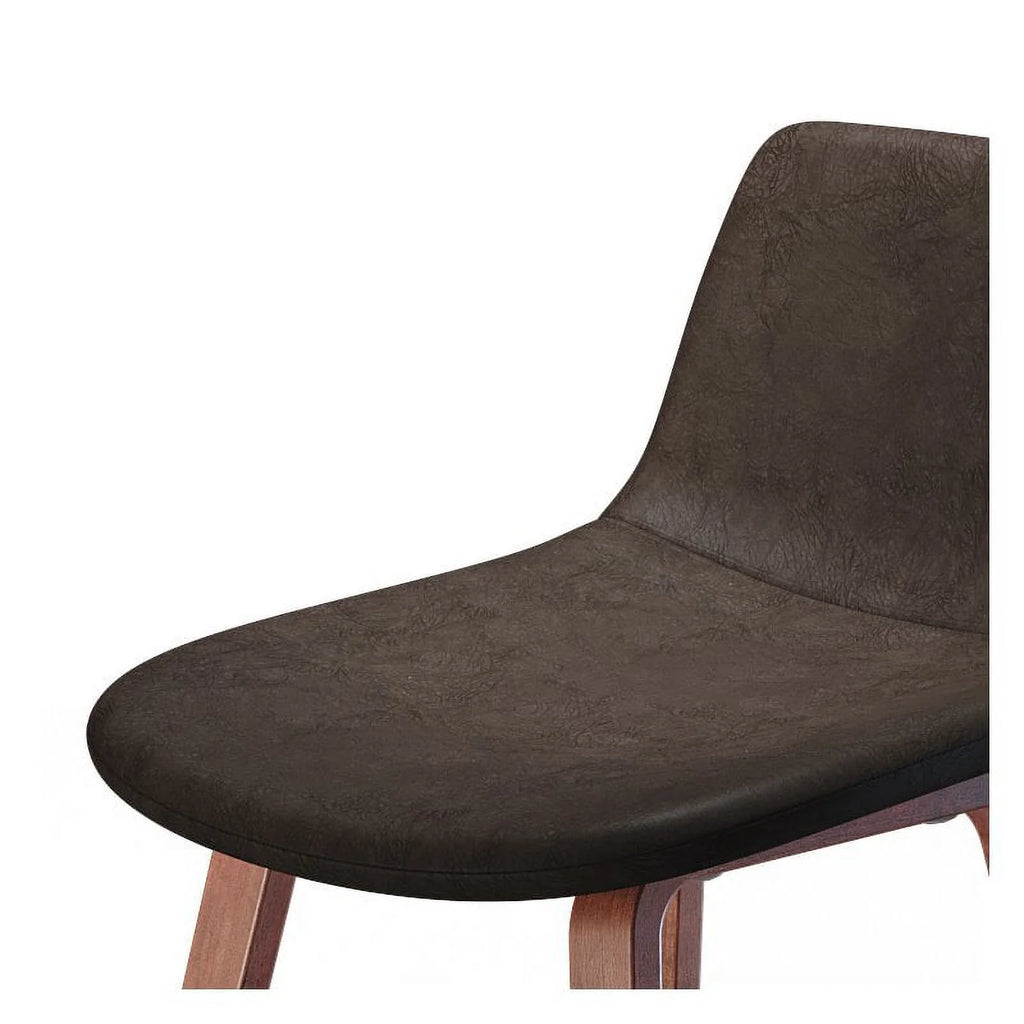 Distressed Brown Faux Leather Counter Stool Set of 2 V246