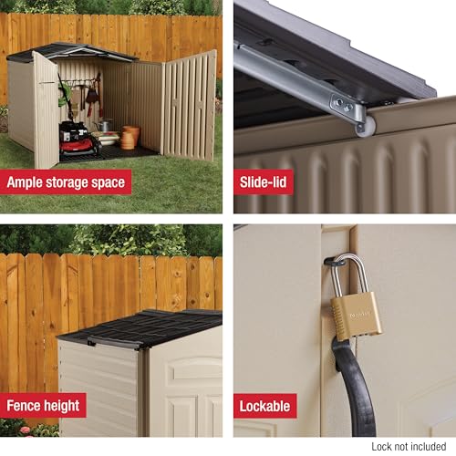 Beige/Brown 5 x 6.5 Ft Resin Outdoor Storage Shed N51142