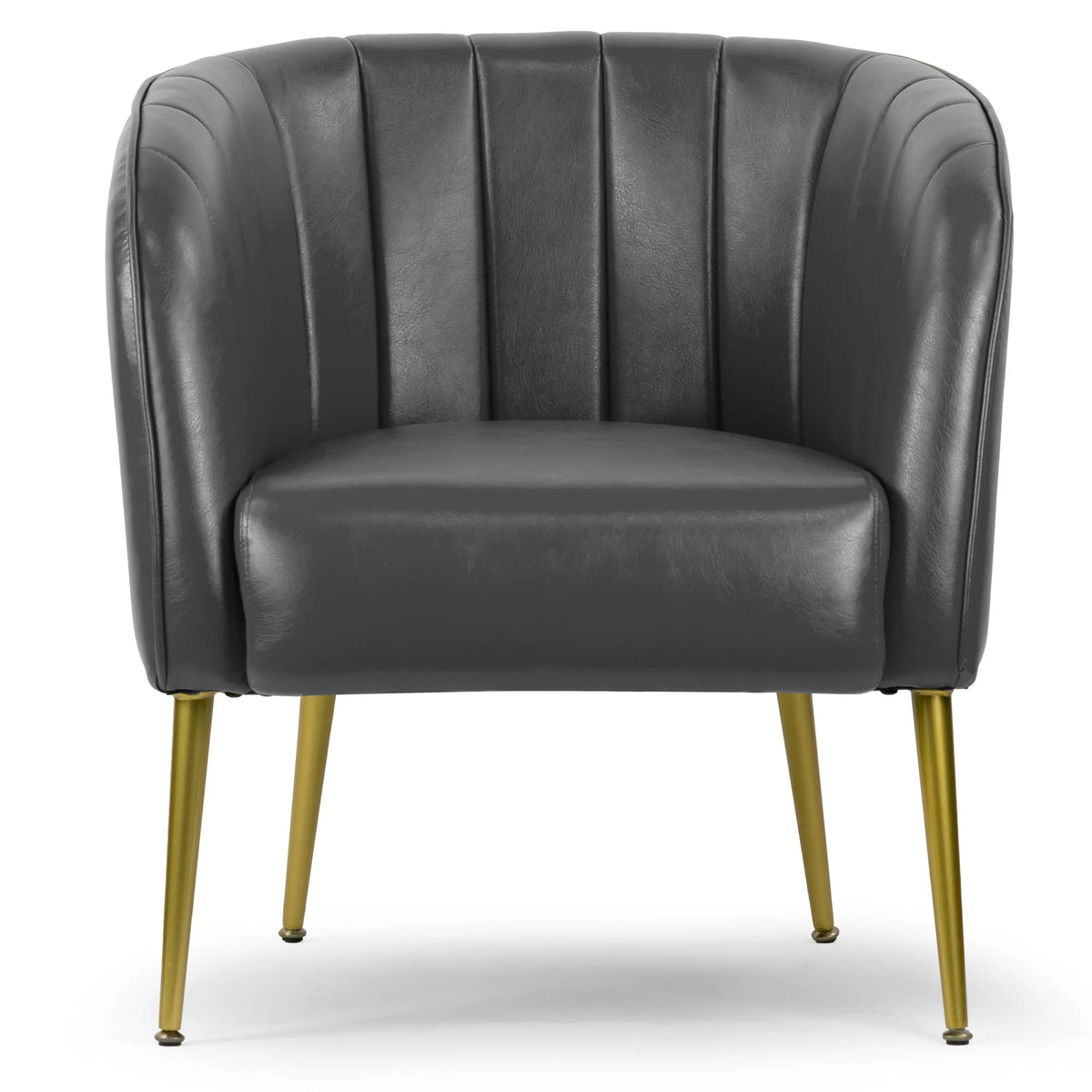 Grey Faux Leather Accent Chair O885
