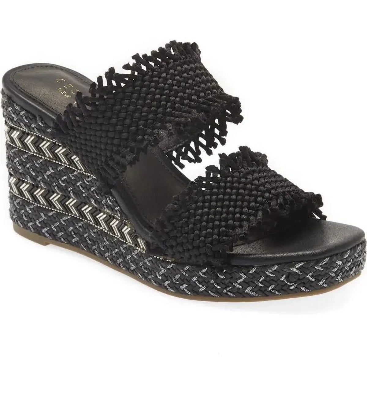 Black Platform Wedge Sandals Z17899