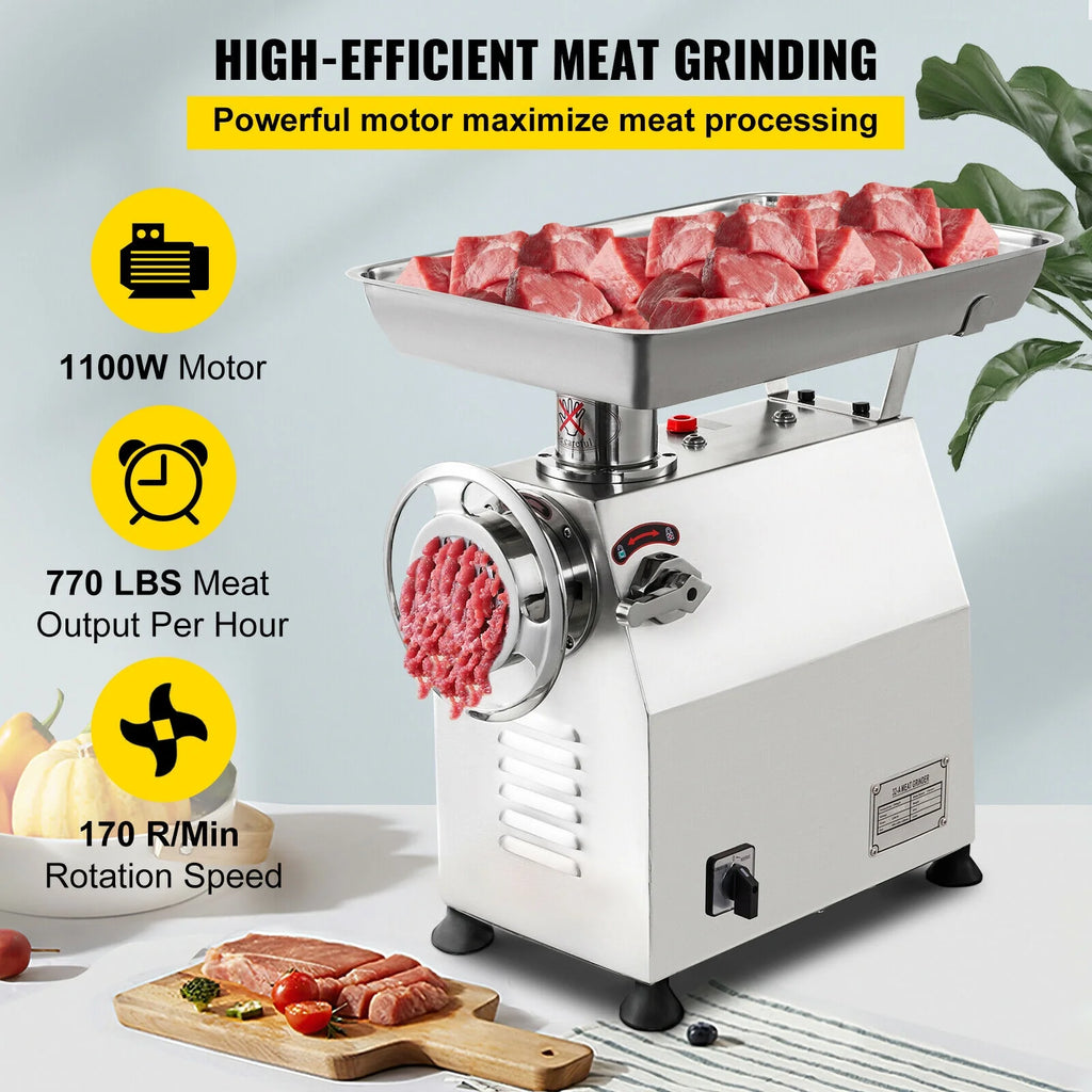 Commercial Electric Meat Grinder 2200W Stainless Steel Z924519