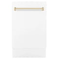 18 In. White Matte Dishwasher with Gold Handle M92537