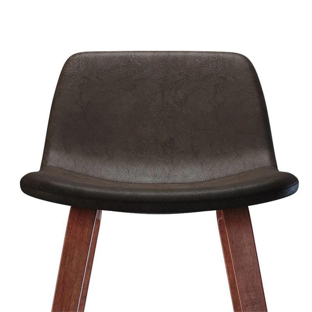Distressed Brown Faux Leather Counter Stool Set of 2 V246