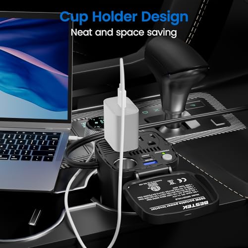 200W Power Inverter, 12V DC to 110V AC Car Plug Adapter Outlet Converter R60145