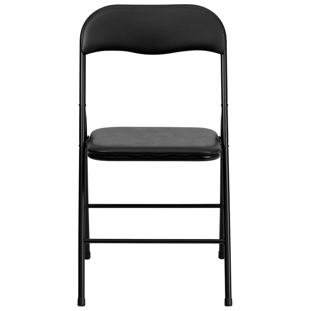 Black 5 Piece Folding Card Table and Chair Set Z34494