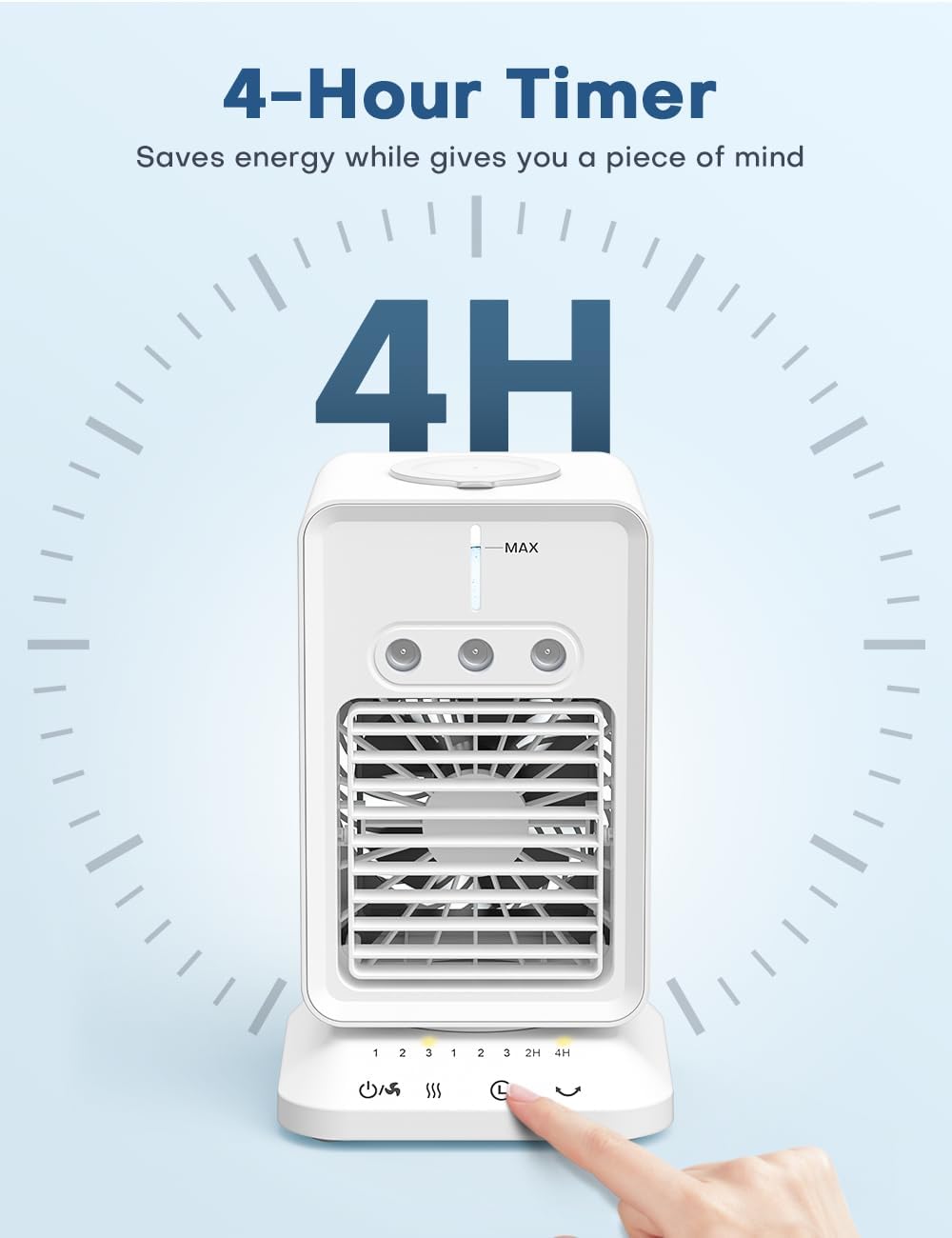 Portable Air Conditioner with 90° Rotate Base, 4H Timer, 300ml Water Tank V677
