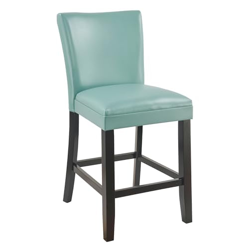 Red Faux Leather 25" Counter Height Bar Stools Set of 2 I609785