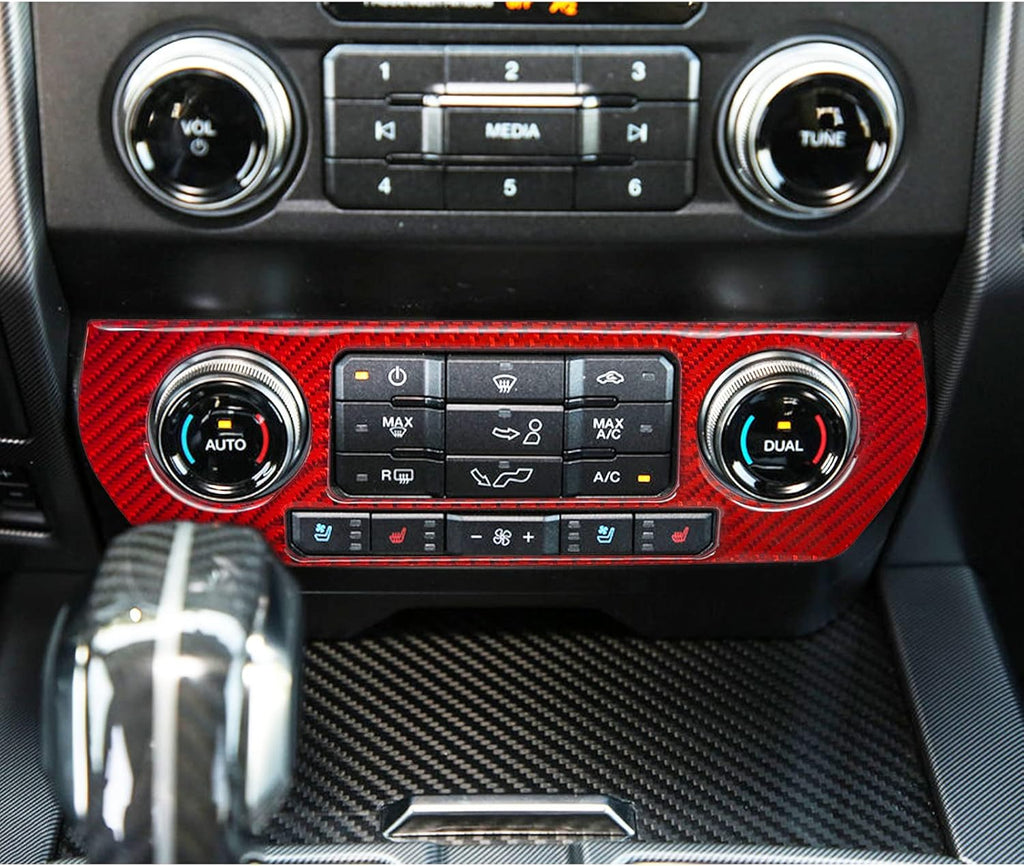Carbon Fiber Air Conditioner Panel Sticker Red Pack of 2 B313