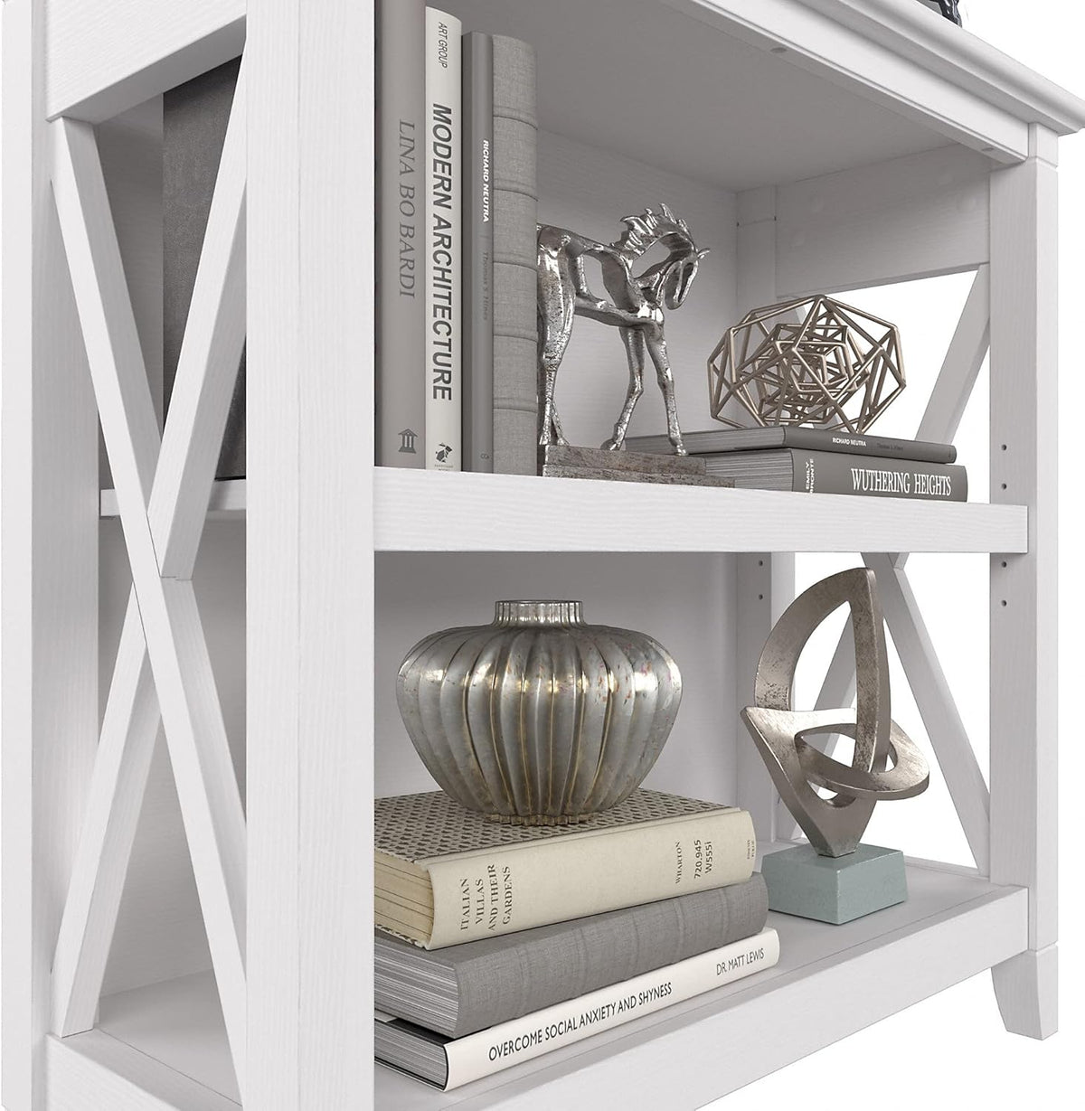 2 Shelf Bookcase in Pure White Oak V1006