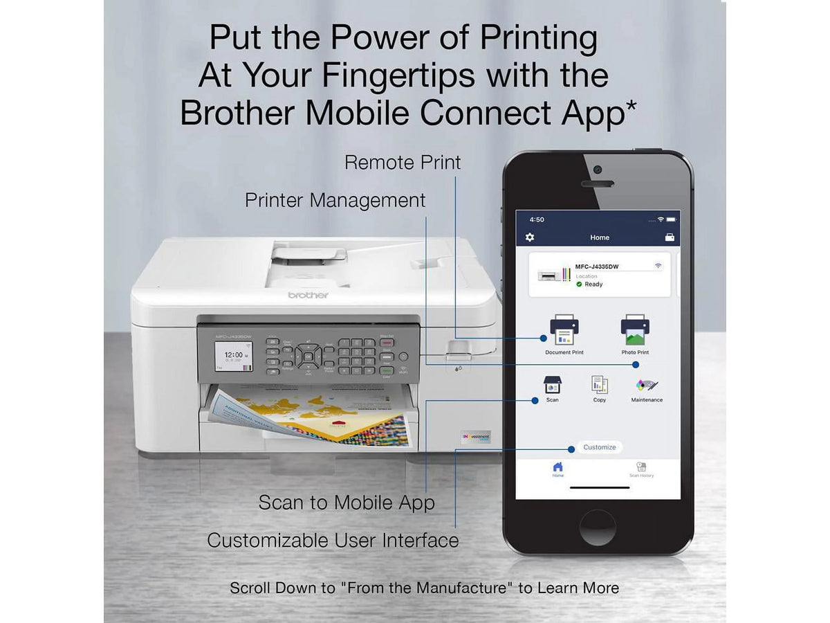 Color Inkjet All-in-One Printer with Duplex and Wireless Printing F704478