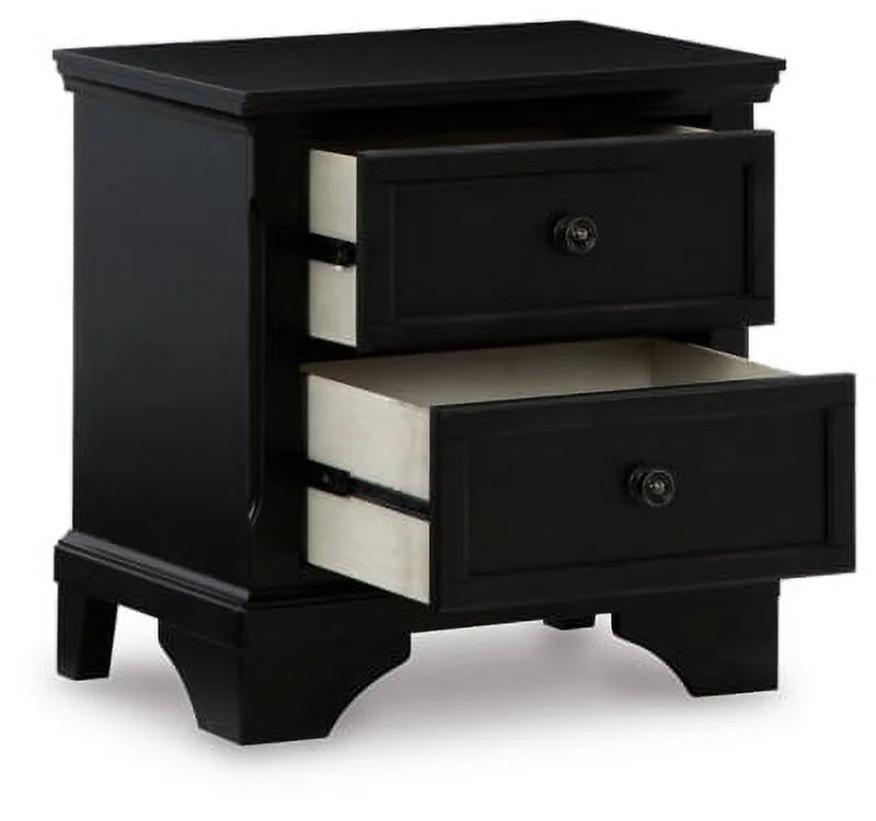 Black 2 Drawer Nightstand P410395