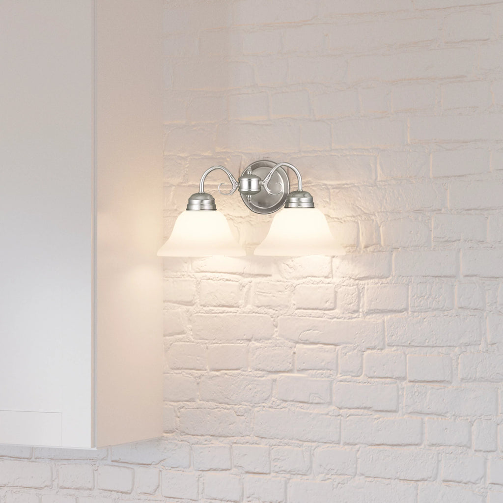 2-Light Dimmable Wall Light with Alabaster Glass W347
