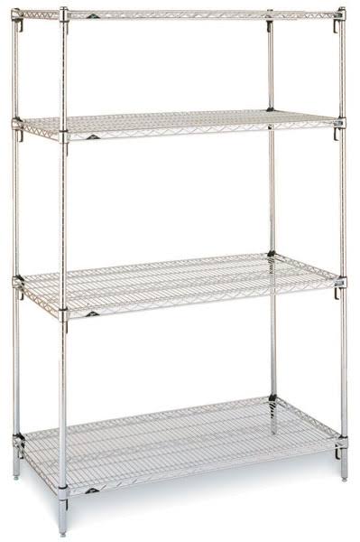 4-Shelf Chrome Wire Shelving Starter Unit N1729