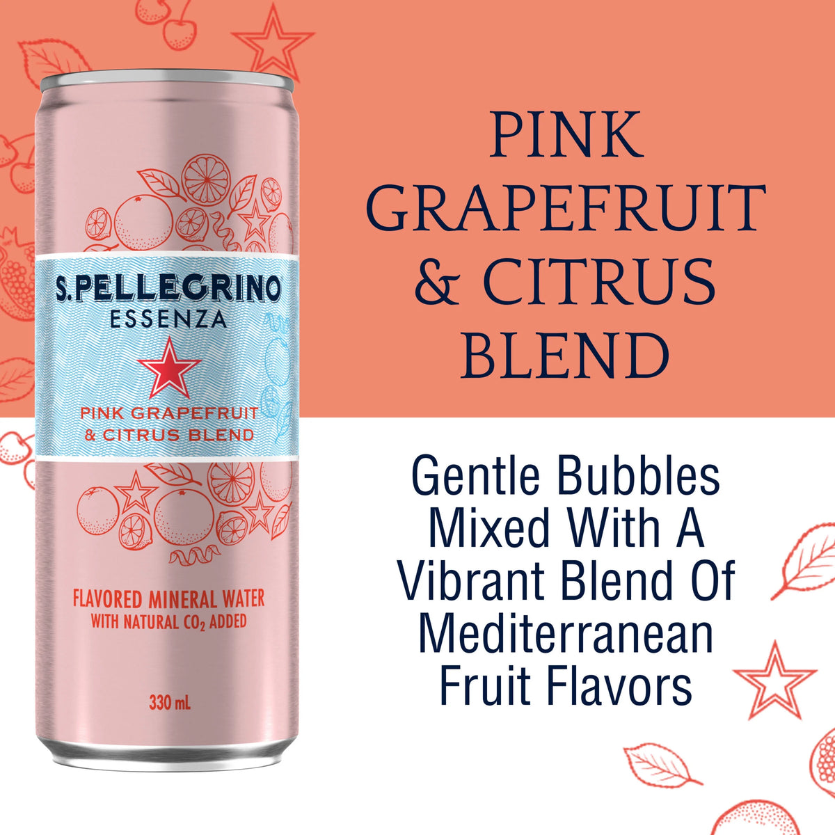 Pink Grapefruit & Citrus Flavored Mineral Water with CO2 Added, 8 Pack of 11.15 Fl Oz Cans R514361