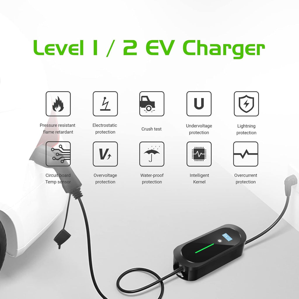 Portable EV Charger with NEMA 6-20 Plug and NEMA 5-15 Adapter S126012