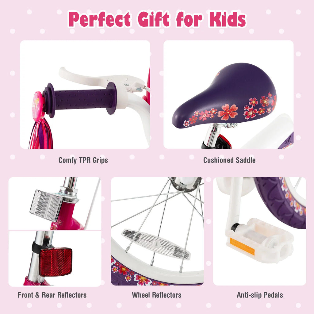 Pink & Purple 16 Toddler Bike with Training Wheels A410
