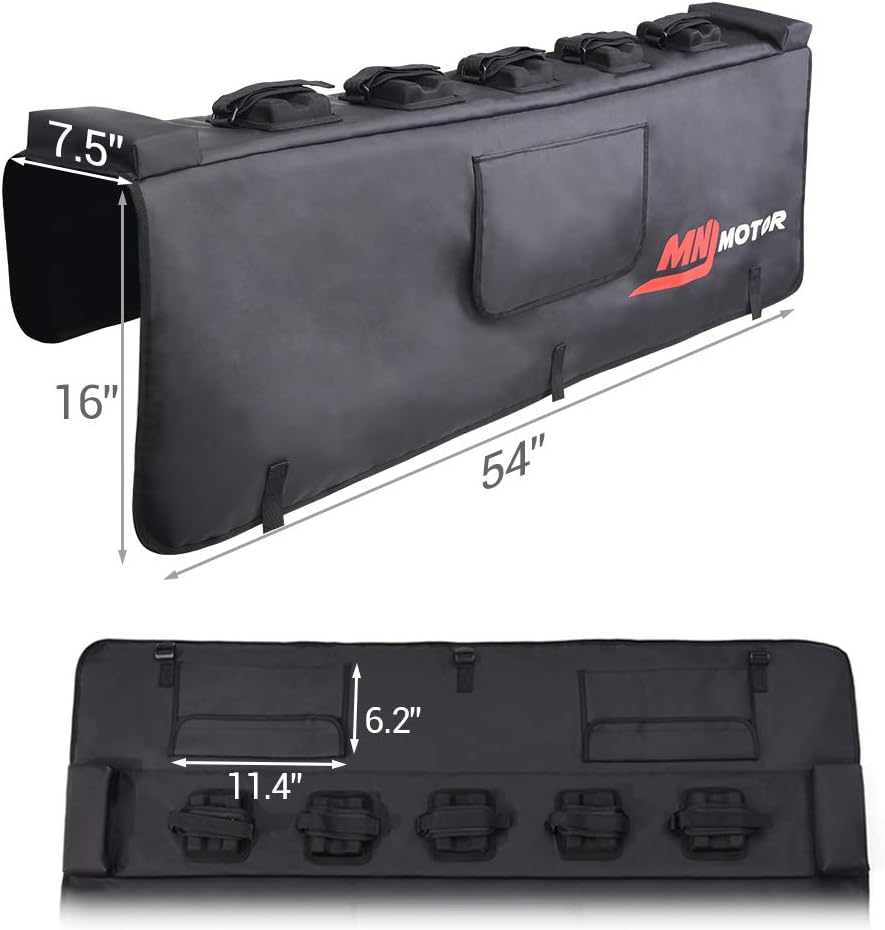Tailgate Pad with Bike Fixing Straps, 2 Tool Pockets, Carries Up to 5 Bikes E5304