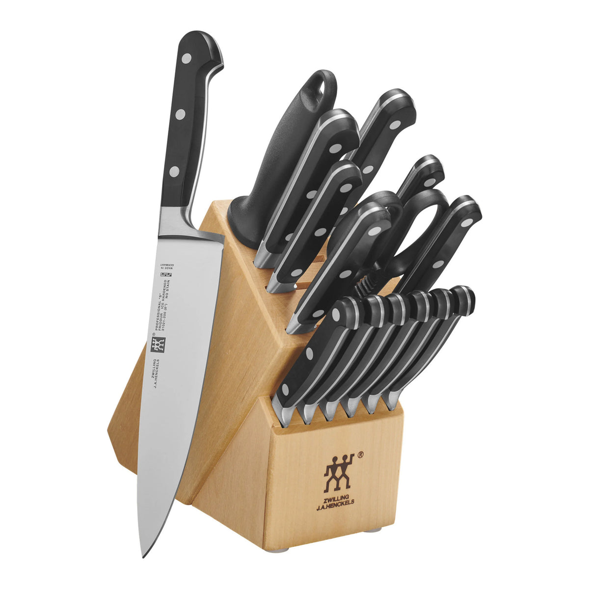 16 Pc Knife Set with Rubberwood Block W33875