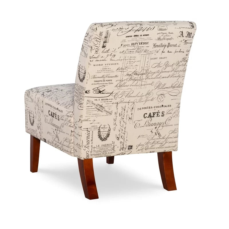 Contemporary Fabric Slipper Chair in Beige W2034