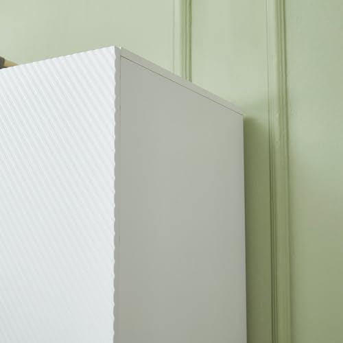 White 4 Doors 3 Drawers Wooden Closet Cabinet Wardrobe Armoire E390
